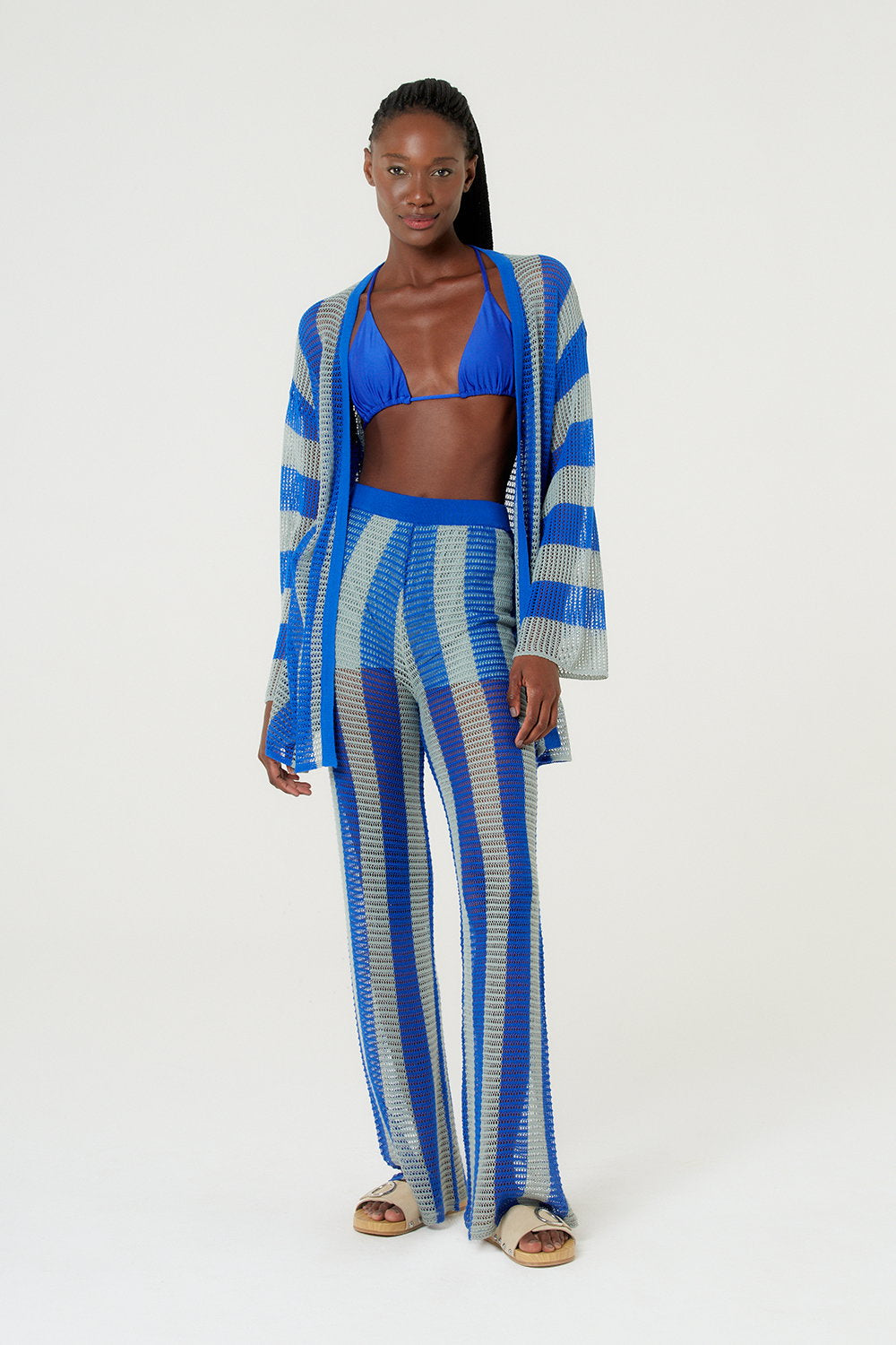 Model Front: Blueman Pants Calca Tricot Listras