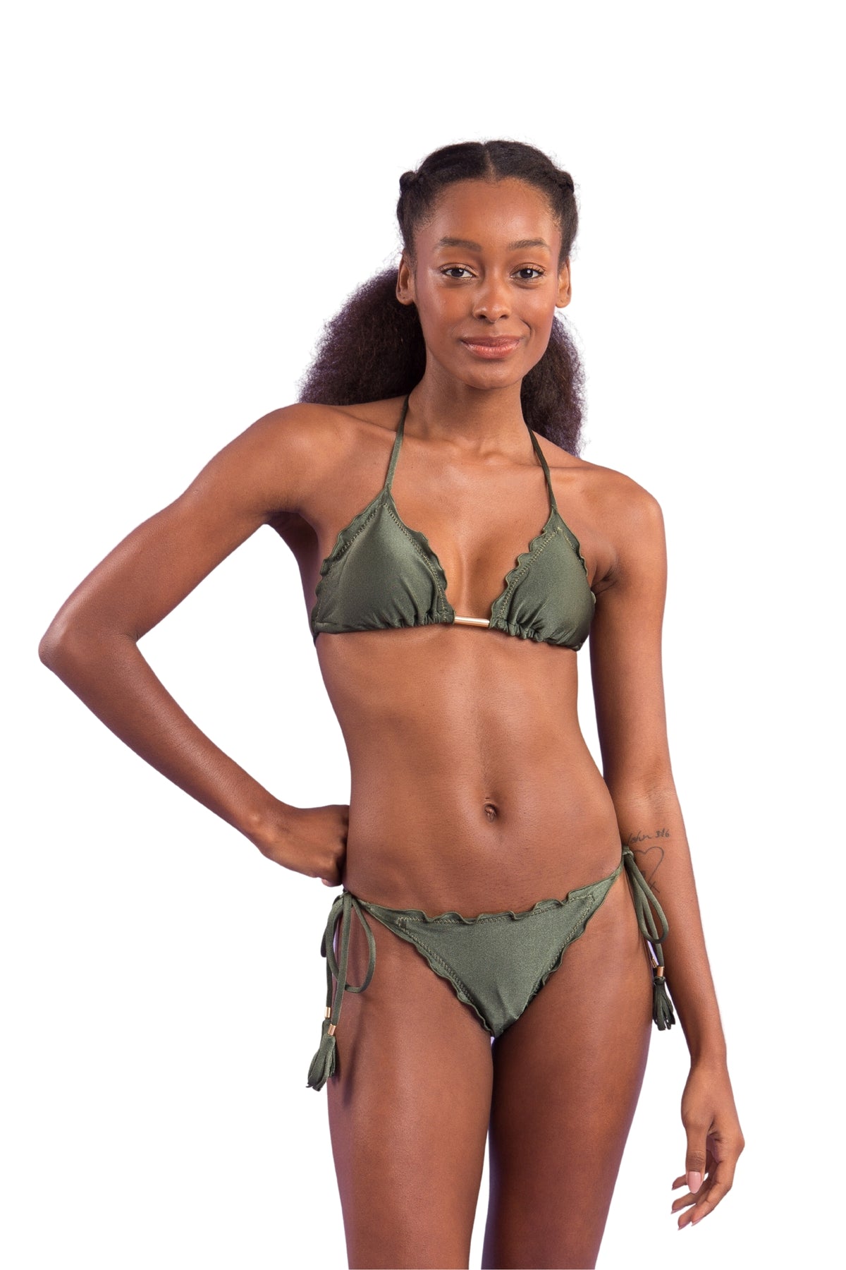 Model Front: Rio De Sol Bikini Bottoms Bottom Croco Frufru-Fio
