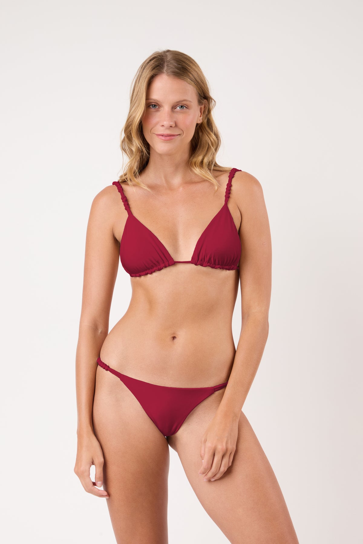 Model Front: Rio De Sol Bikini Tops Top Touch-Carmim Selena