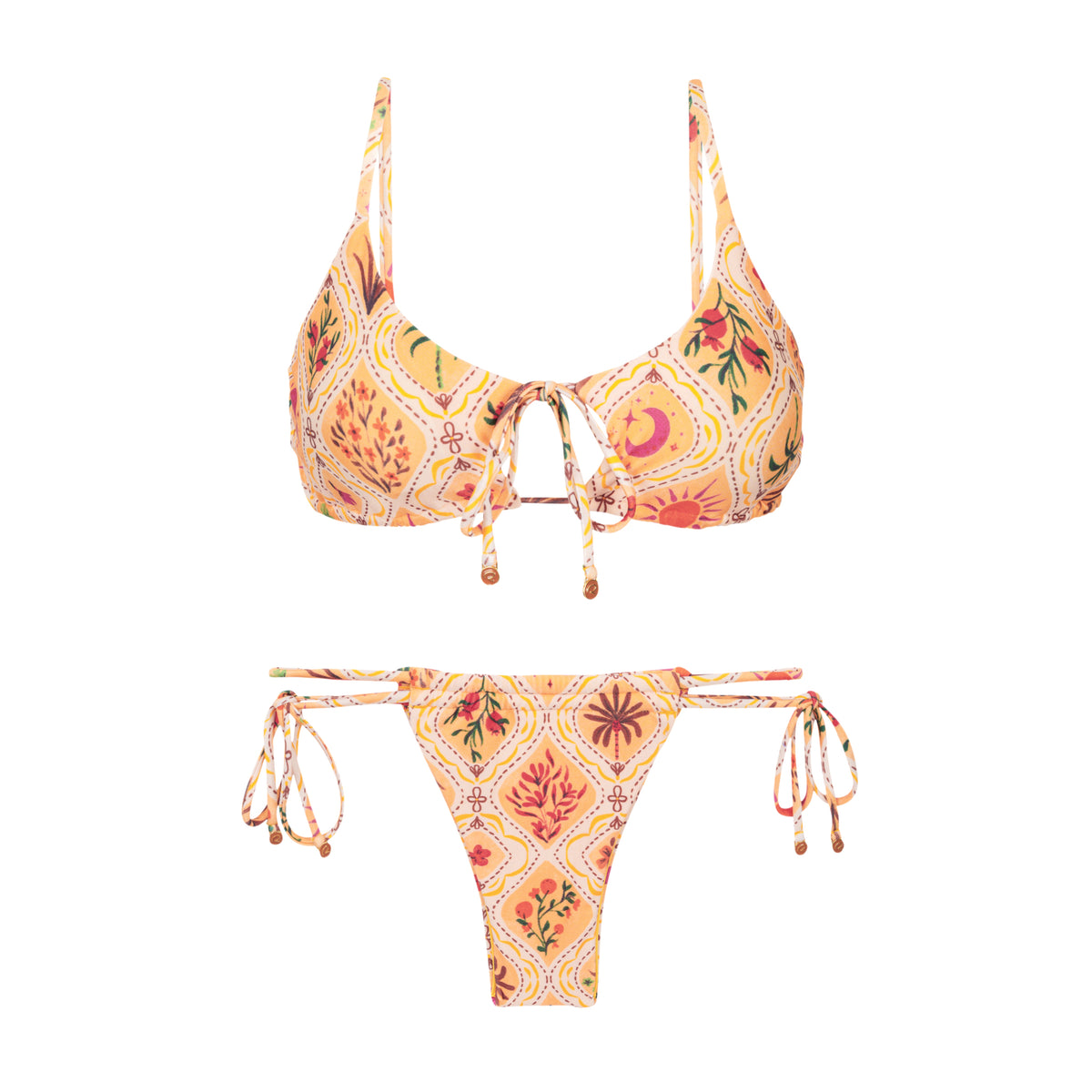 Product Front: Rio De Sol Two Piece Swimwear Set Mosaico Tank-Tie Pipa