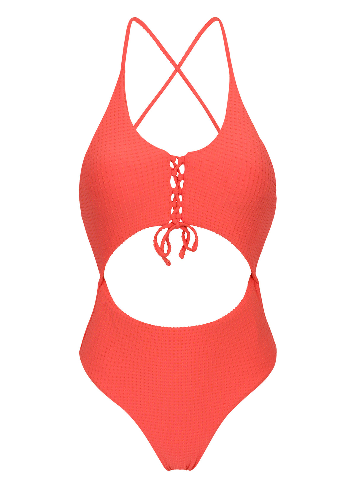 Product Front: Rio De Sol One Piece Swimsuits Dots-Tabata Ivy Strap