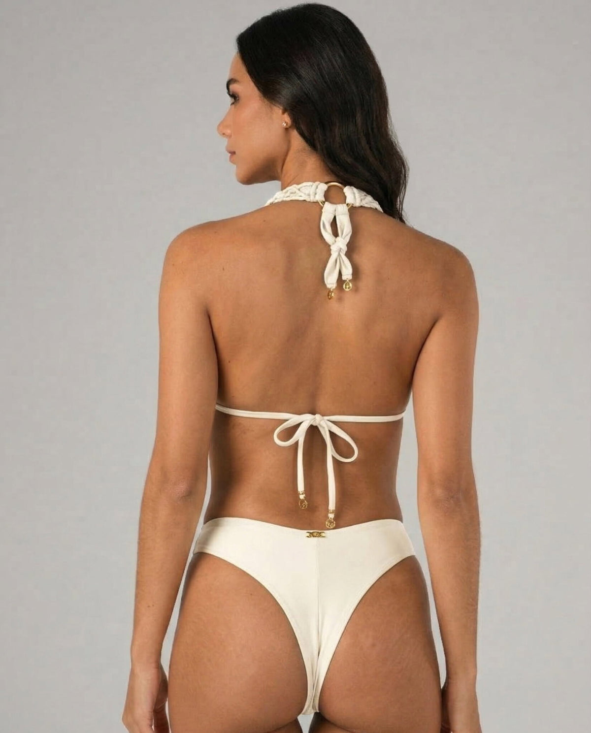 Model Back: Lua Morena Bikini Tops Top Areia Triangulo-Alongado-Macrame
