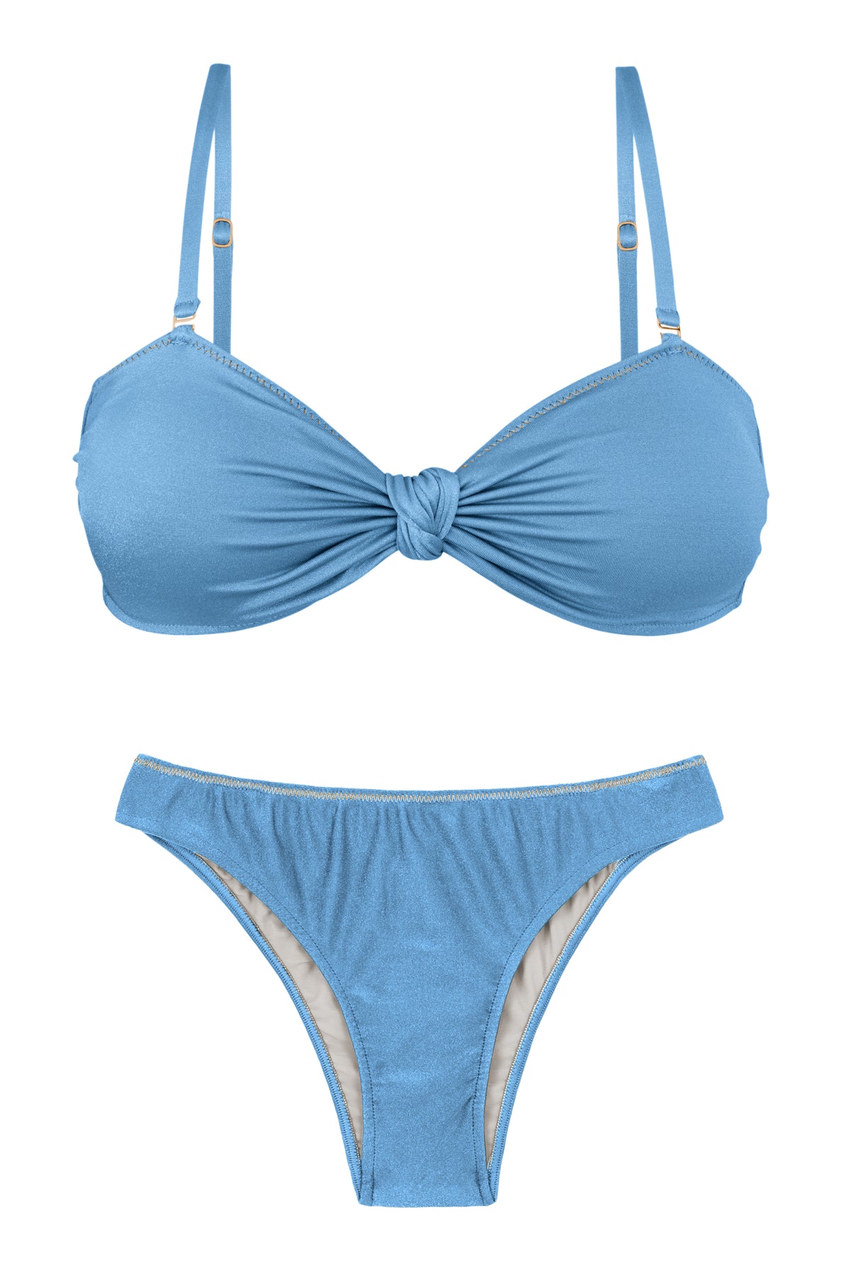 Product Front: Rio De Sol Two Piece Swimwear Set Shimmer-Baltic-Sea Bandeau-Joy Essential