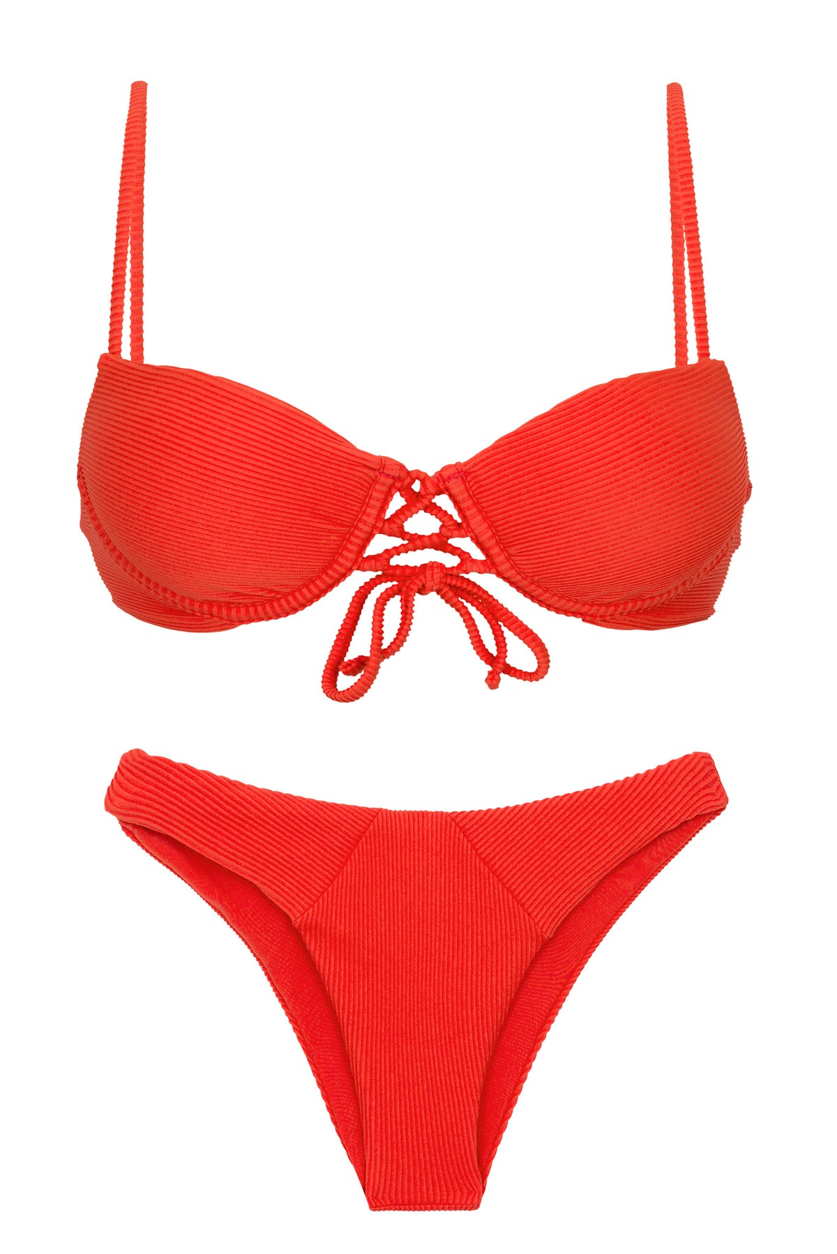 Product Front: Rio De Sol Two Piece Swimwear Set Cotele-Tomate Balconet-Pushup Lisboa
