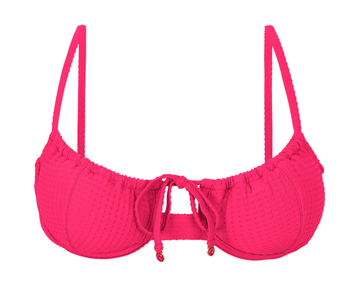 Product Front: Rio De Sol Bikini Tops Top Dots-Virtual-Pink Balconet-Tie