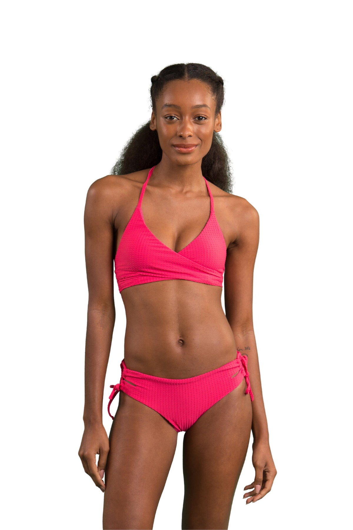 Model Front: Rio De Sol Bikini Bottoms Bottom Dots-Virtual-Pink Madrid