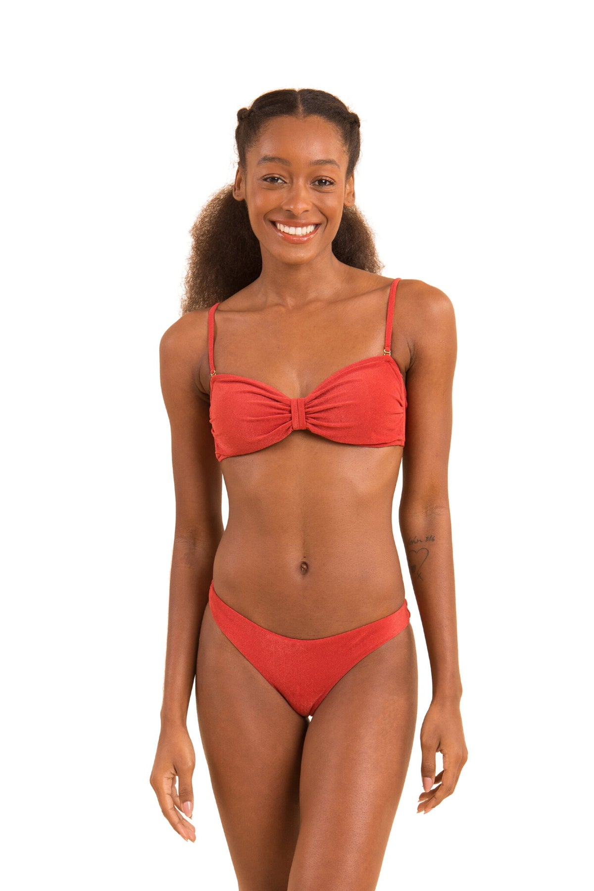 Model Front: Rio De Sol Two Piece Swimwear Set Malibu-Chili Balconet Essential-Comfy