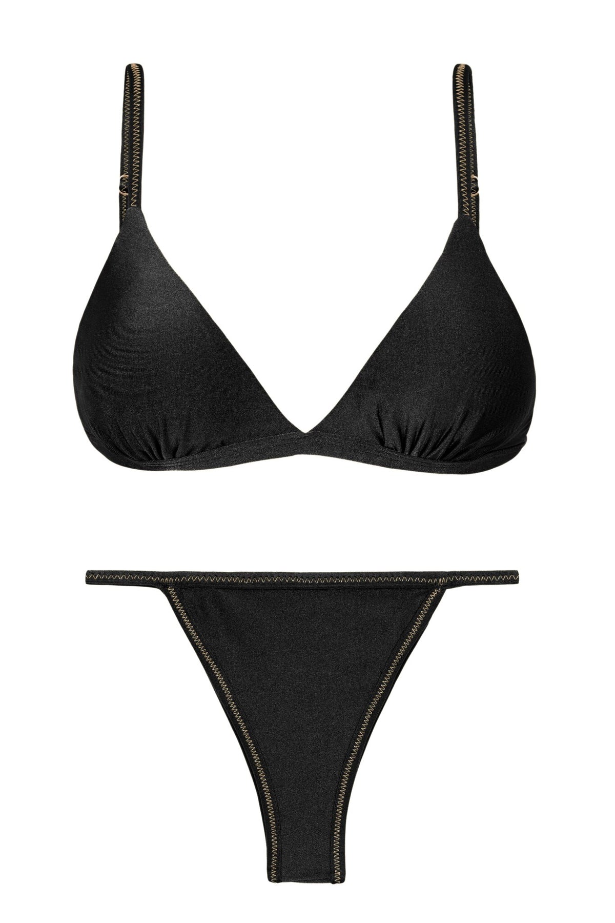 Product Front: Rio De Sol Two Piece Swimwear Set Shimmer-Black Tri-Fixo California