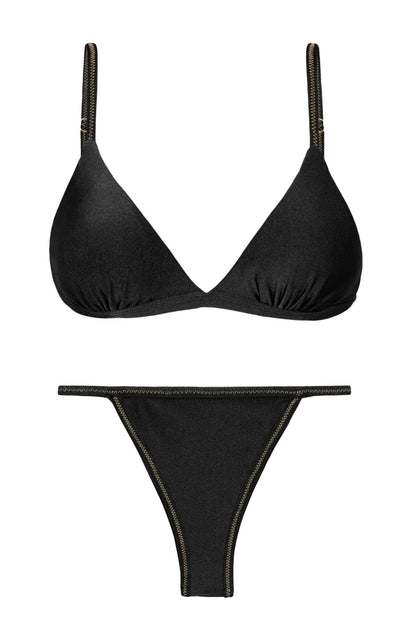 Product Front: Rio De Sol Two Piece Swimwear Set Shimmer-Black Tri-Fixo California