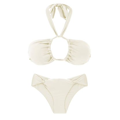 Product Back: Rio De Sol Two Piece Swimwear Set Off-White Mel