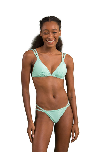 Model Front: Rio De Sol Bikini Bottoms Bottom Malibu-Menta Mini-Duo