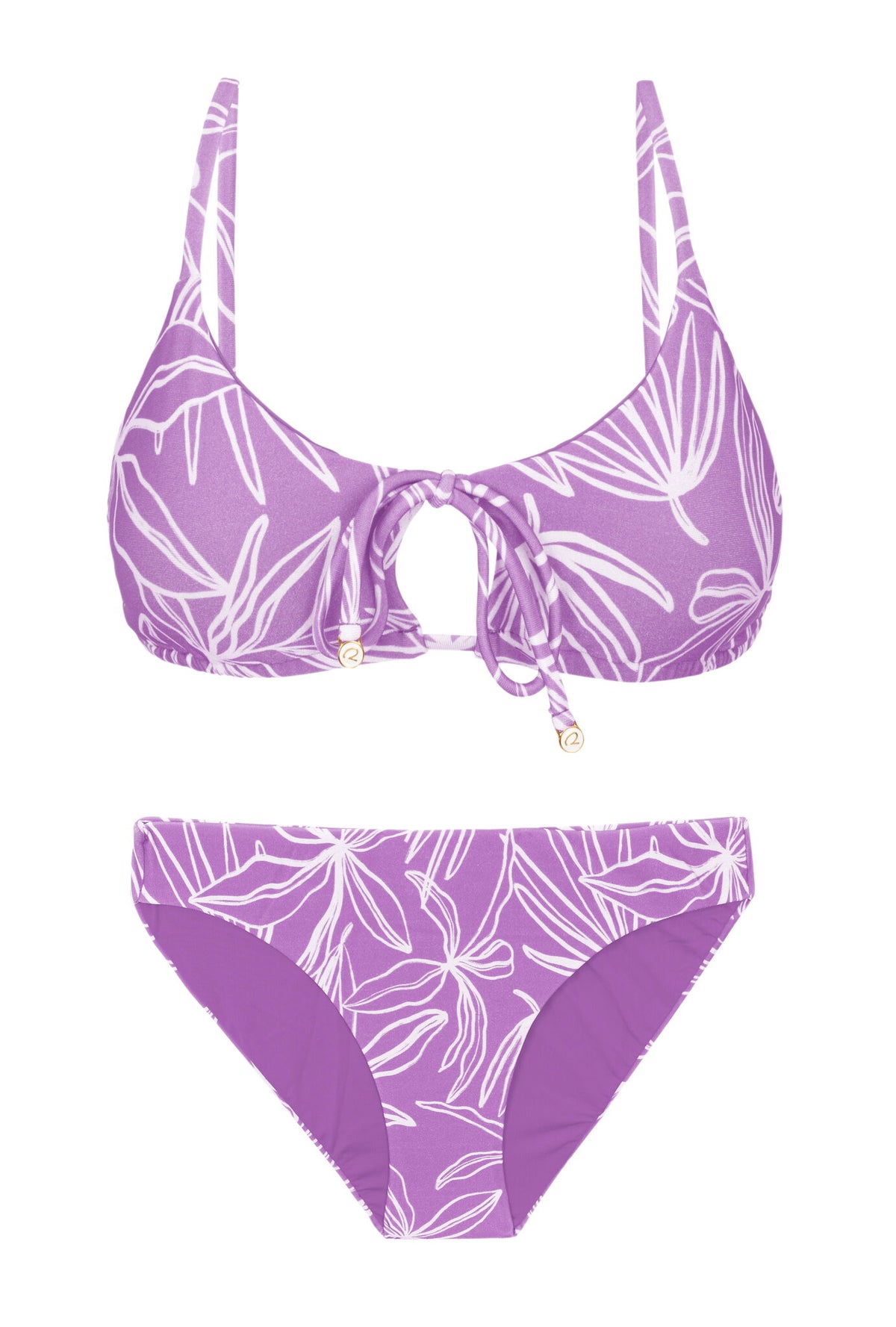 Product Front: Rio De Sol Two Piece Swimwear Set Trail-Purple Tank-Tie Essential-Comfy