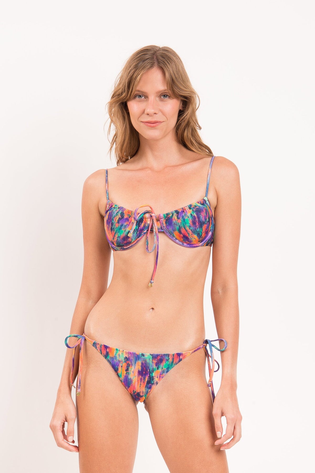 Model Front: Rio De Sol Two Piece Swimwear Set Euphoria Balconet-Tie Lacinho