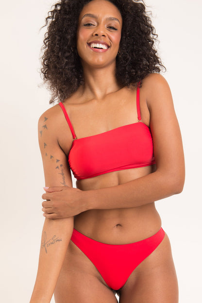 Image 08: Rio De Sol Two Piece Swimwear Set Rouge Bandeau-Reto Nice-Fio