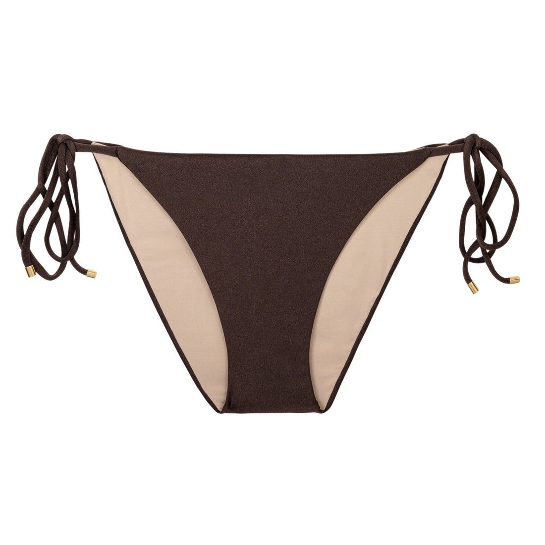 Product Front: Rio De Sol Bikini Bottoms Bottom Shimmer-Coffee Ibiza-Comfy
