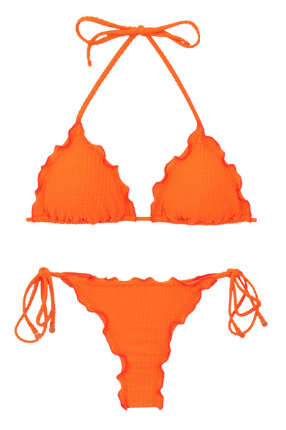 Product Front: Rio De Sol Two Piece Swimwear Set Dots-Orange Frufru-Fio