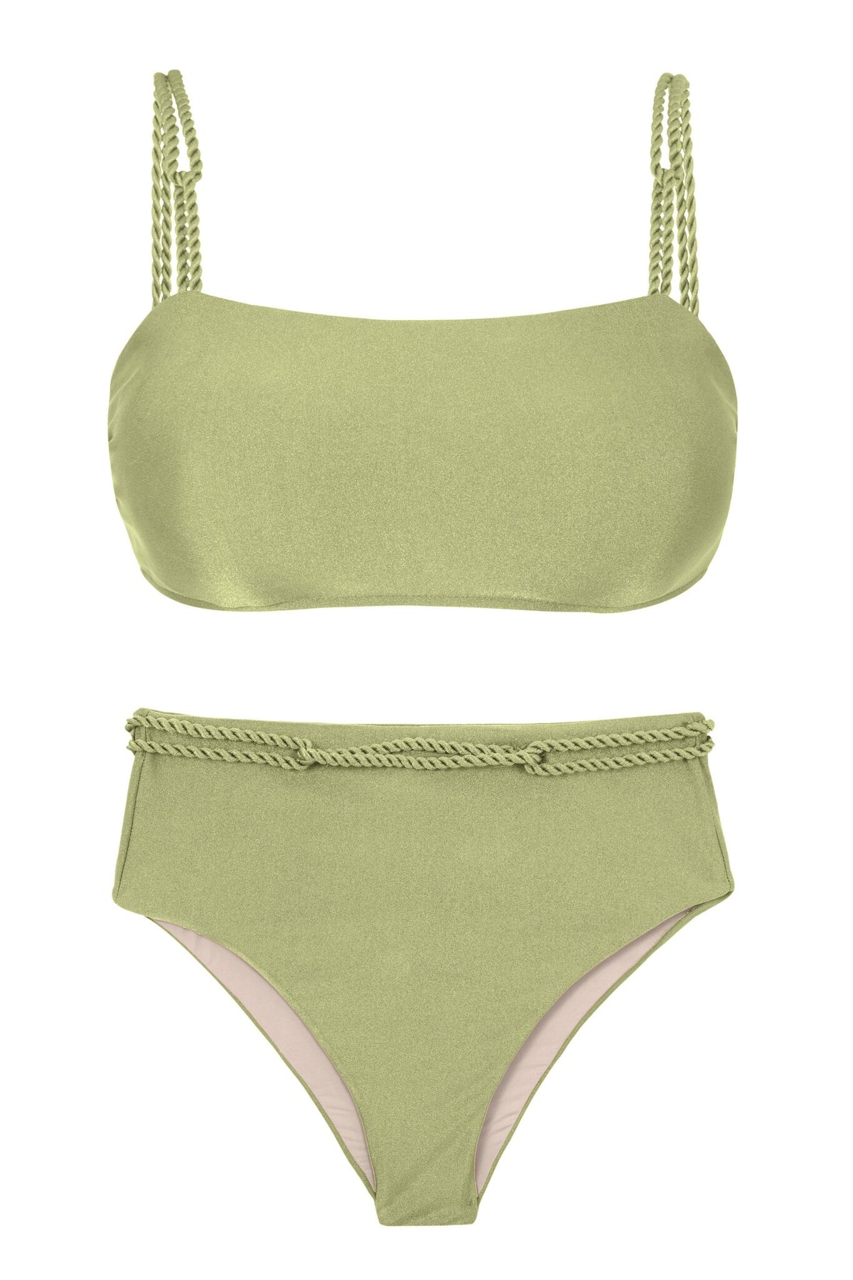 Product Front: Rio De Sol Two Piece Swimwear Set Oliva Bandeau-Reto Hotpants