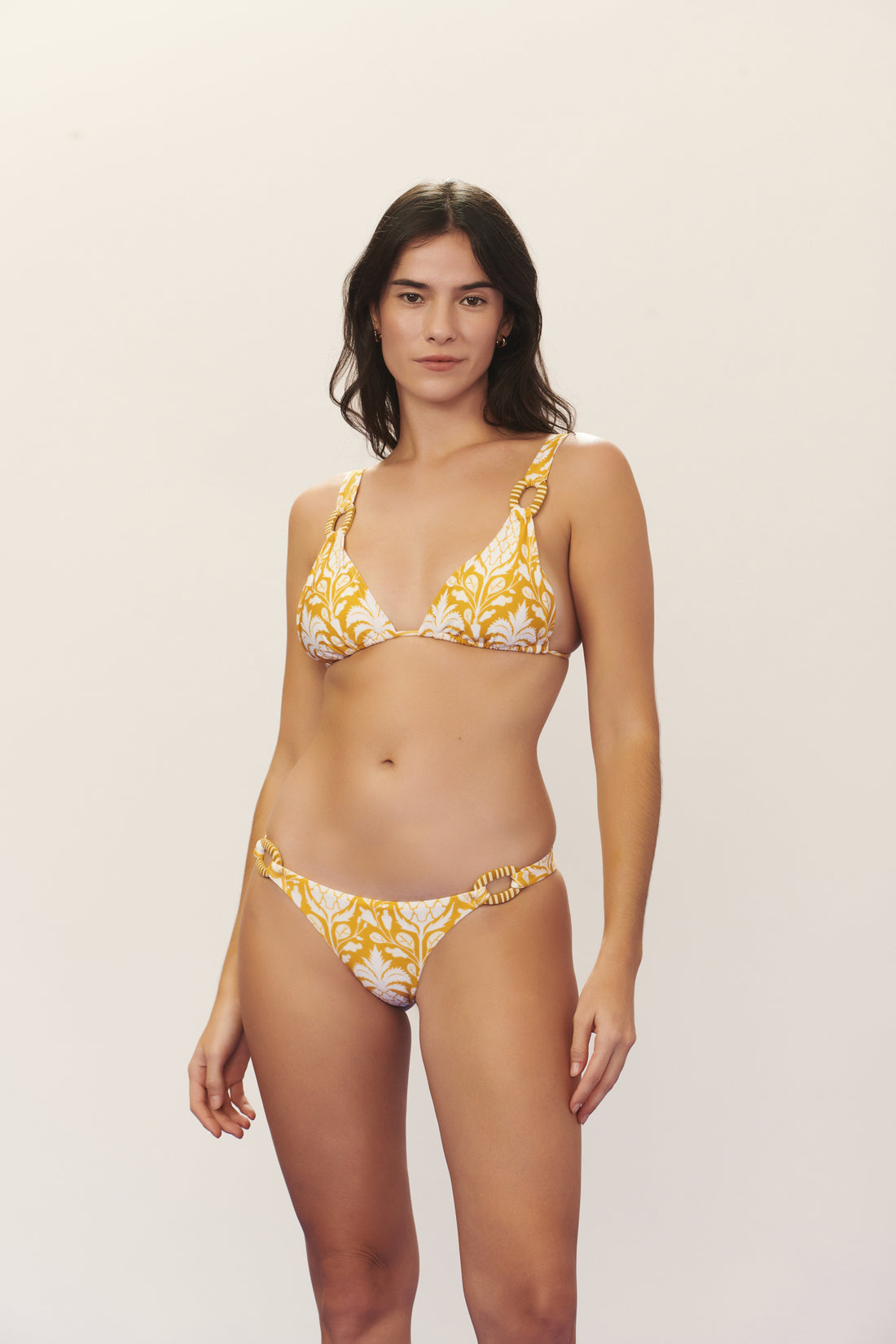 Model Front: Blueman Two Piece Swimwear Set Seiva-Doce-Amarela Ubatuba