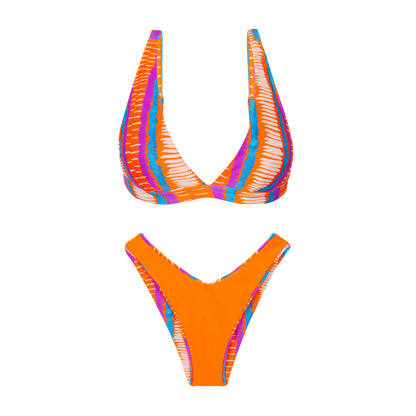 Product Back: Rio De Sol Two Piece Swimwear Set Stripes Alba Cali
