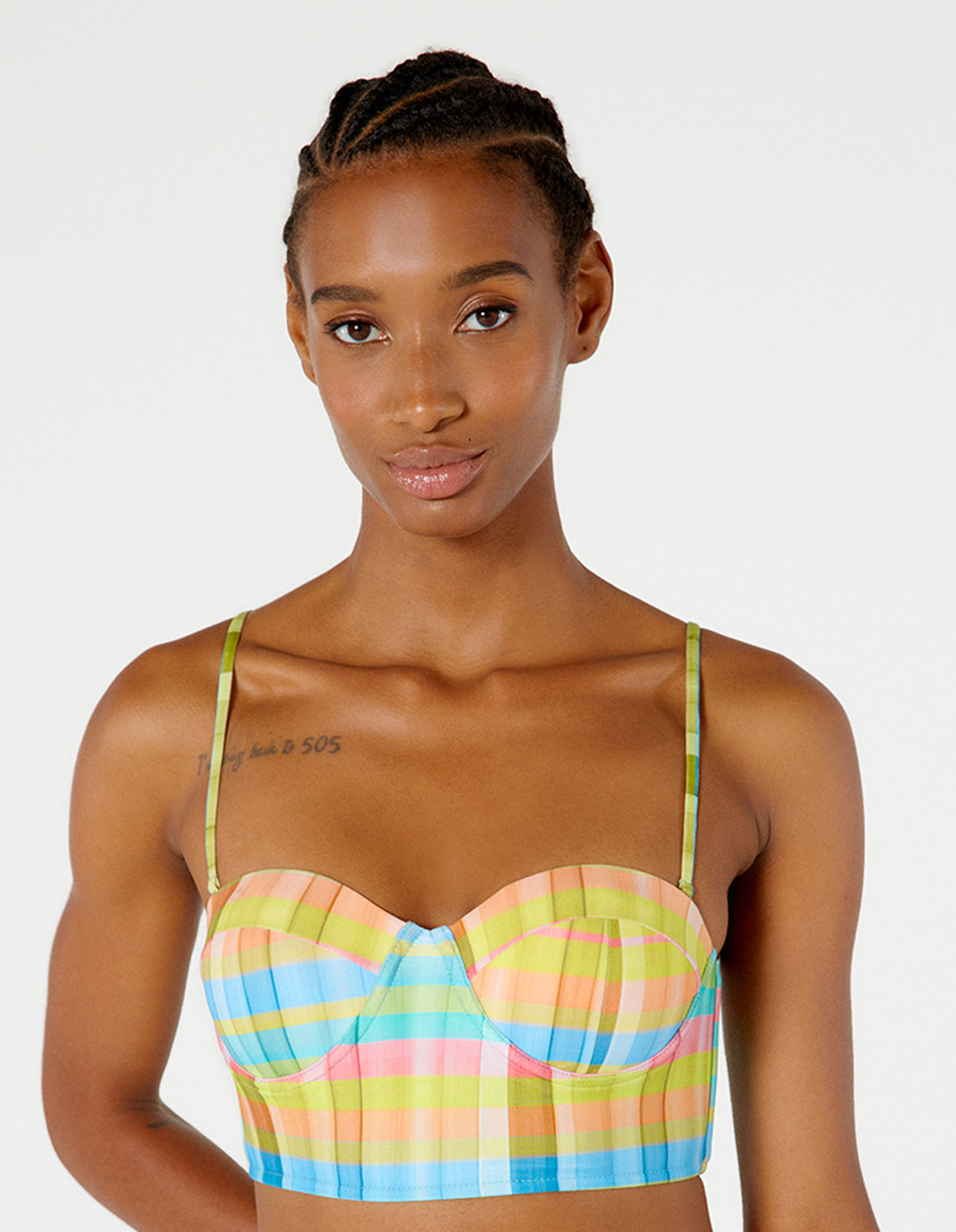 Image 06: Blueman Bikini Tops Top Laise Hot Xadrez Candy