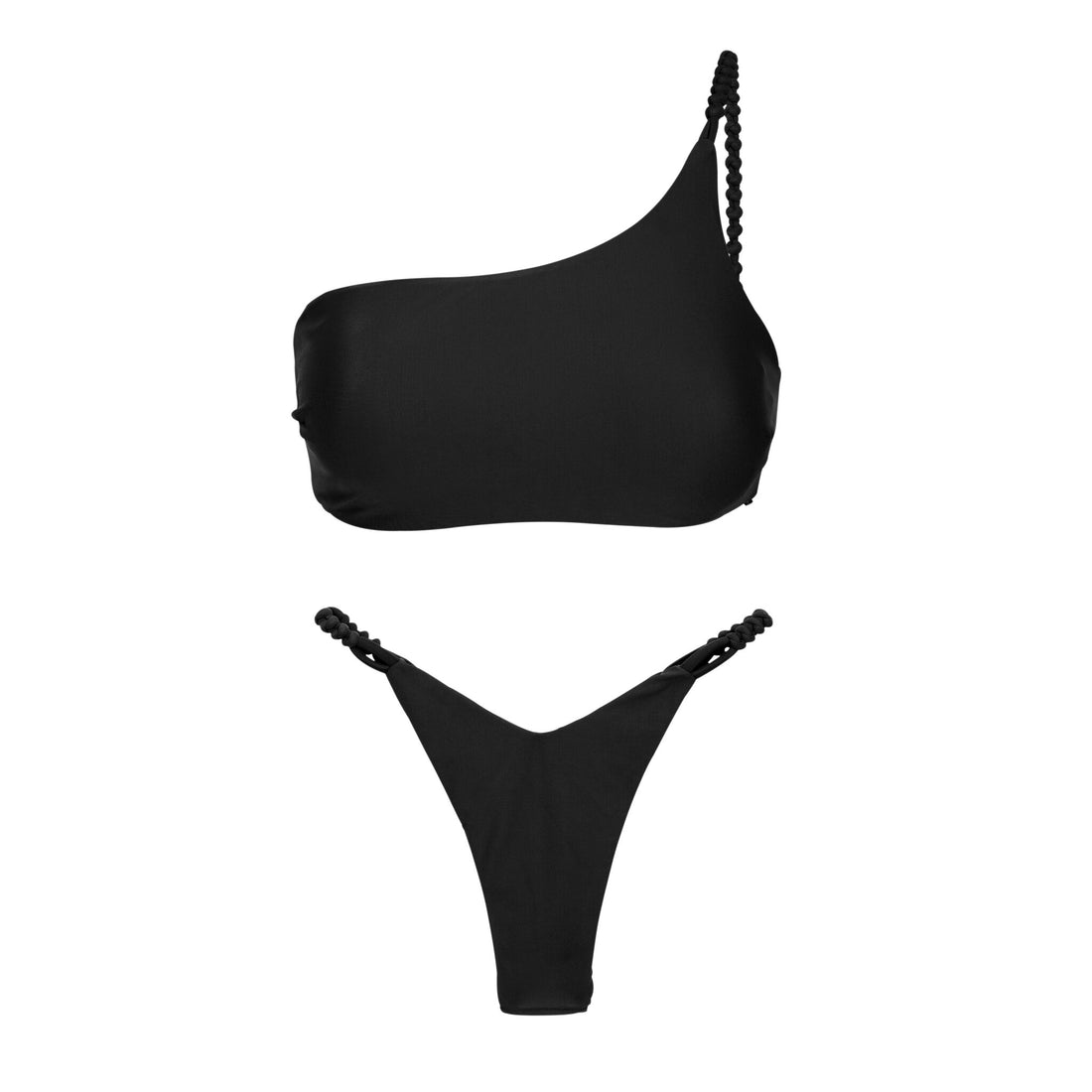 Product Front: Rio De Sol Two Piece Swimwear Set Touch-Black Isadora Gigi