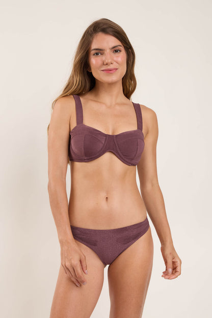 Model Front: Rio De Sol Two Piece Swimwear Set Malibu-Ebano Amelia Essential-Comfy