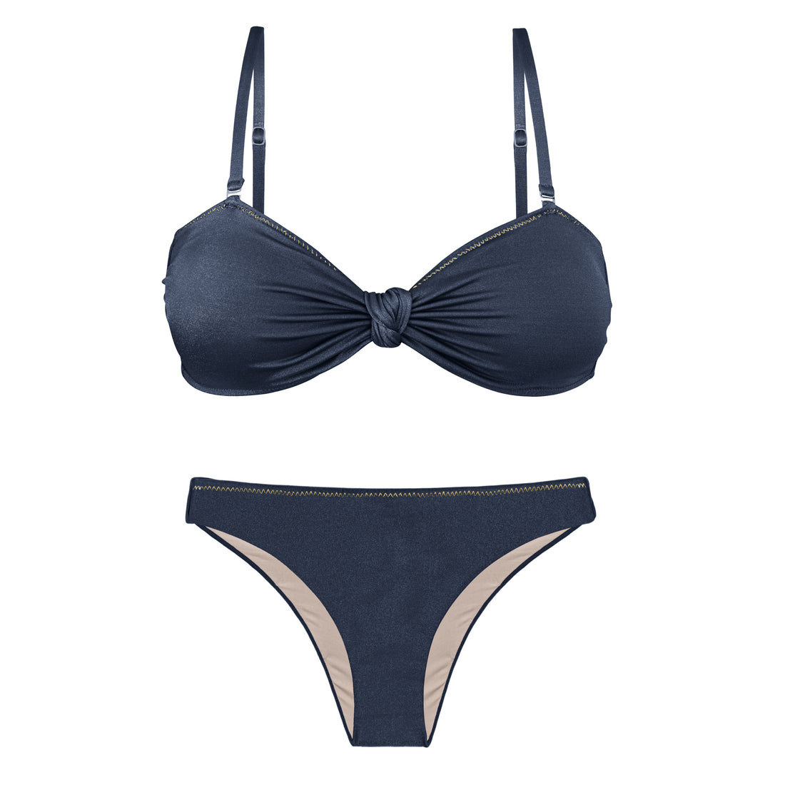 Product Front: Rio De Sol Two Piece Swimwear Set Shark Bandeau-Joy Essential