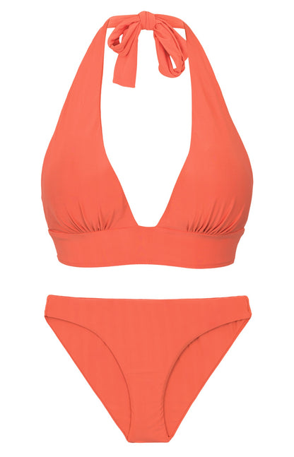 Product Front: Rio De Sol Two Piece Swimwear Set Light-Peach Halter-Cos Essential-Comfy