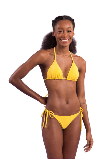 Image 04: Rio De Sol Two Piece Swimwear Set Malibu-Yellow Tri-Inv Cheeky-Tie