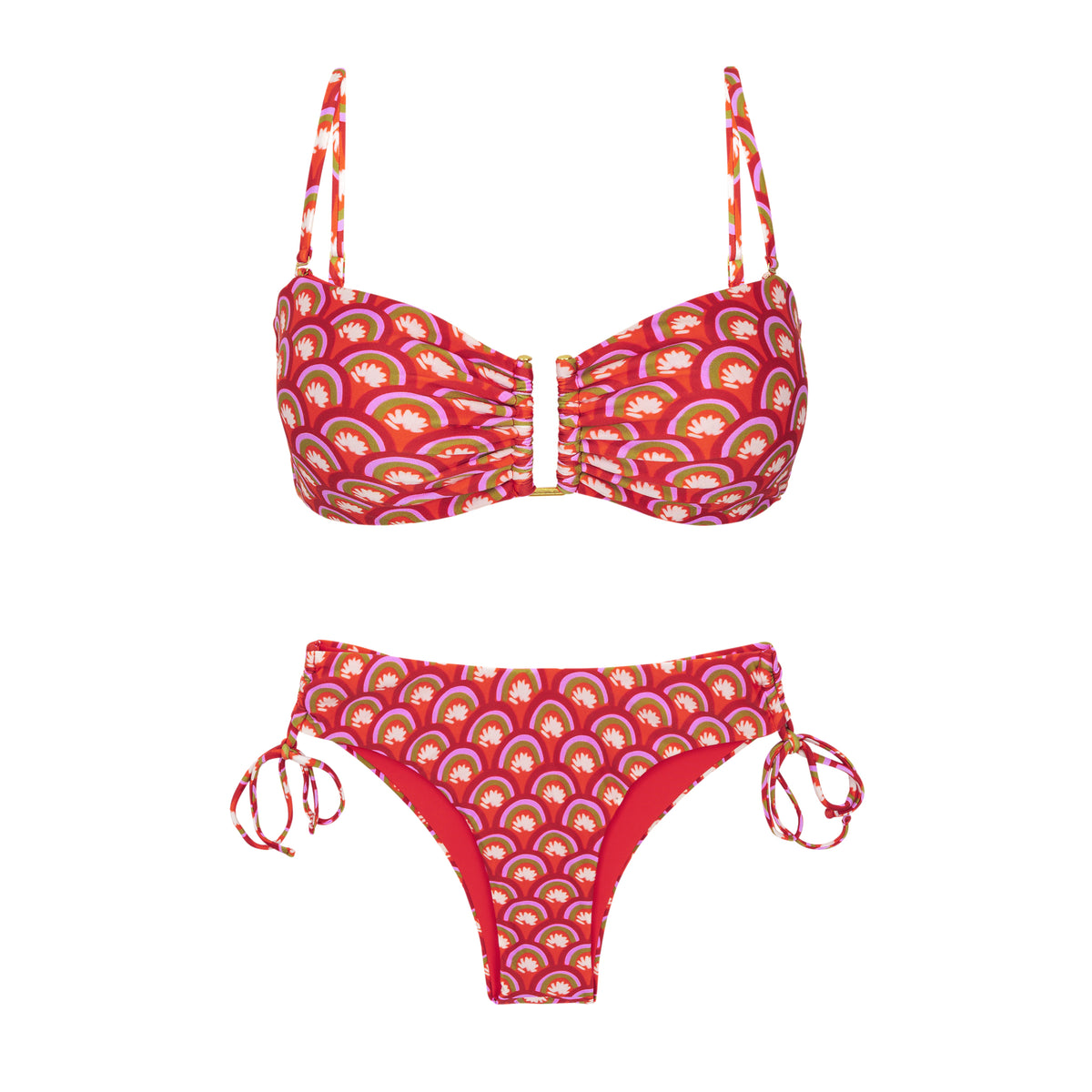 Product Front: Rio De Sol Two Piece Swimwear Set Floral-Scales Sara Lola