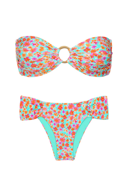 Product Front: Rio De Sol Two Piece Swimwear Set Ditsy-Sky Mavi Baobi