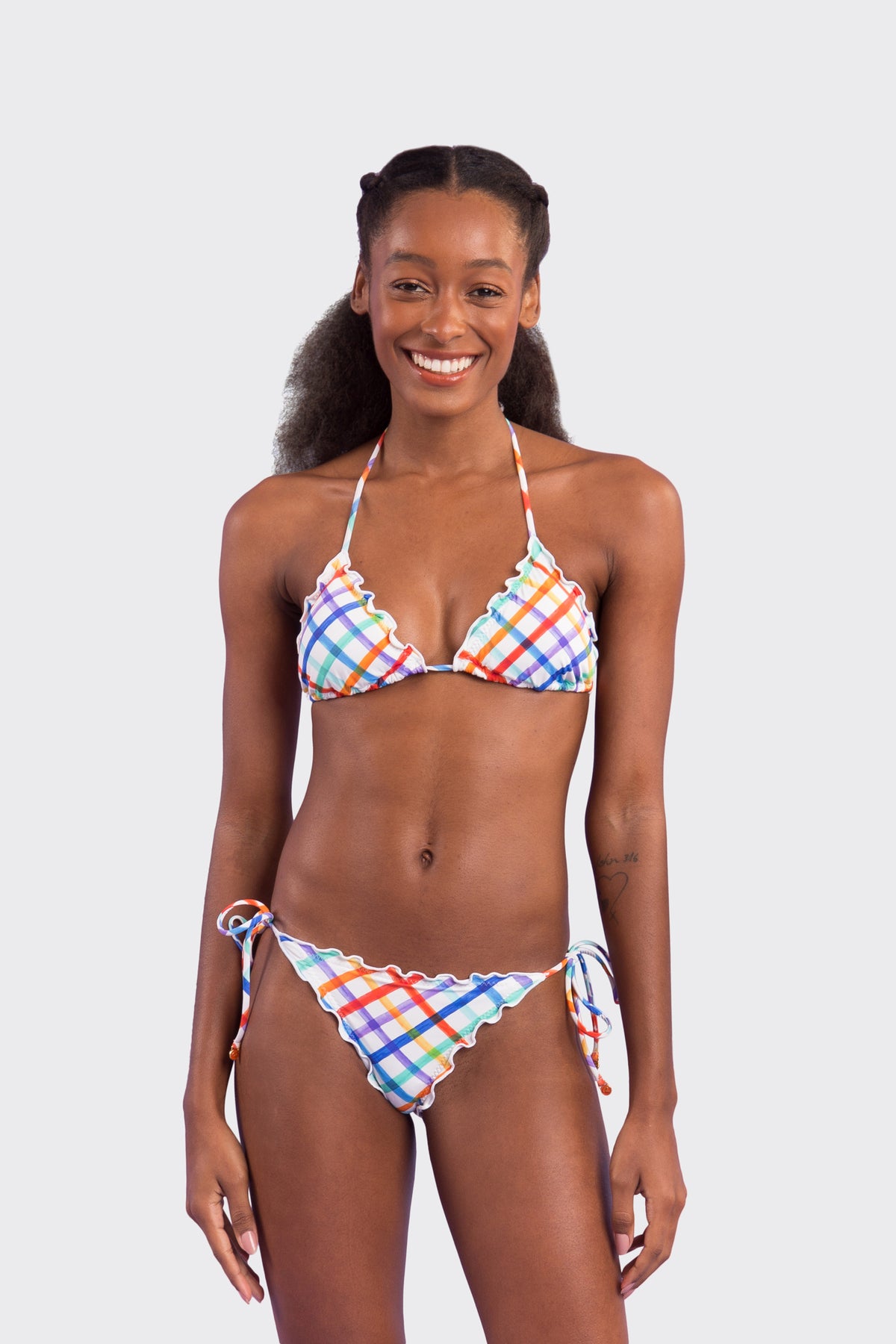 Model Front: Rio De Sol Two Piece Swimwear Set Square Frufru