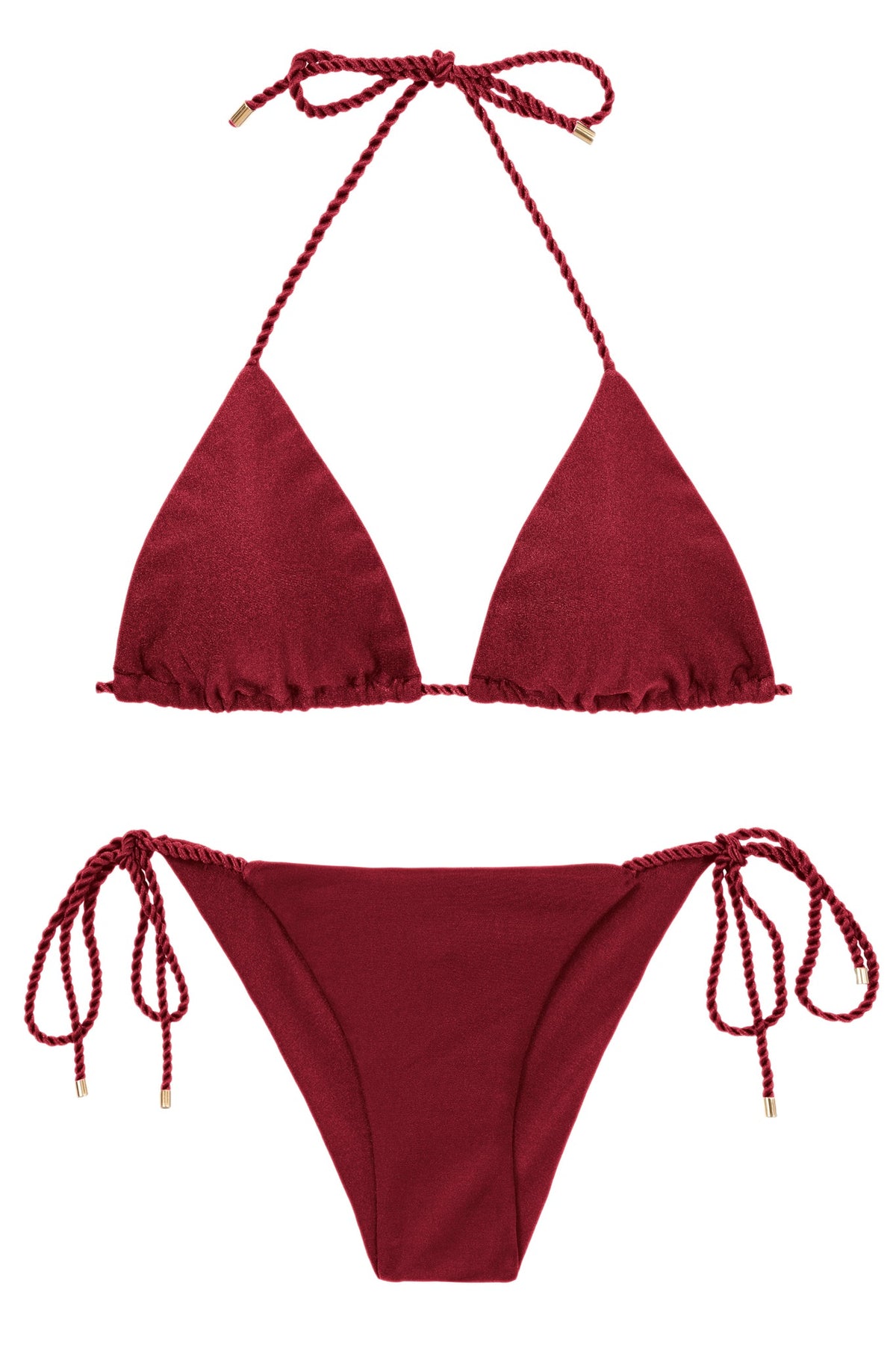 Product Front: Rio De Sol Two Piece Swimwear Set Shimmer-Divino Tri-Rope Cheeky-Rope