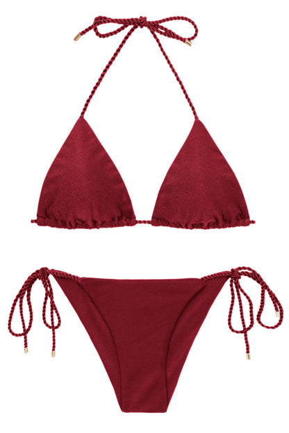 Product Front: Rio De Sol Two Piece Swimwear Set Shimmer-Divino Tri-Rope Cheeky-Rope