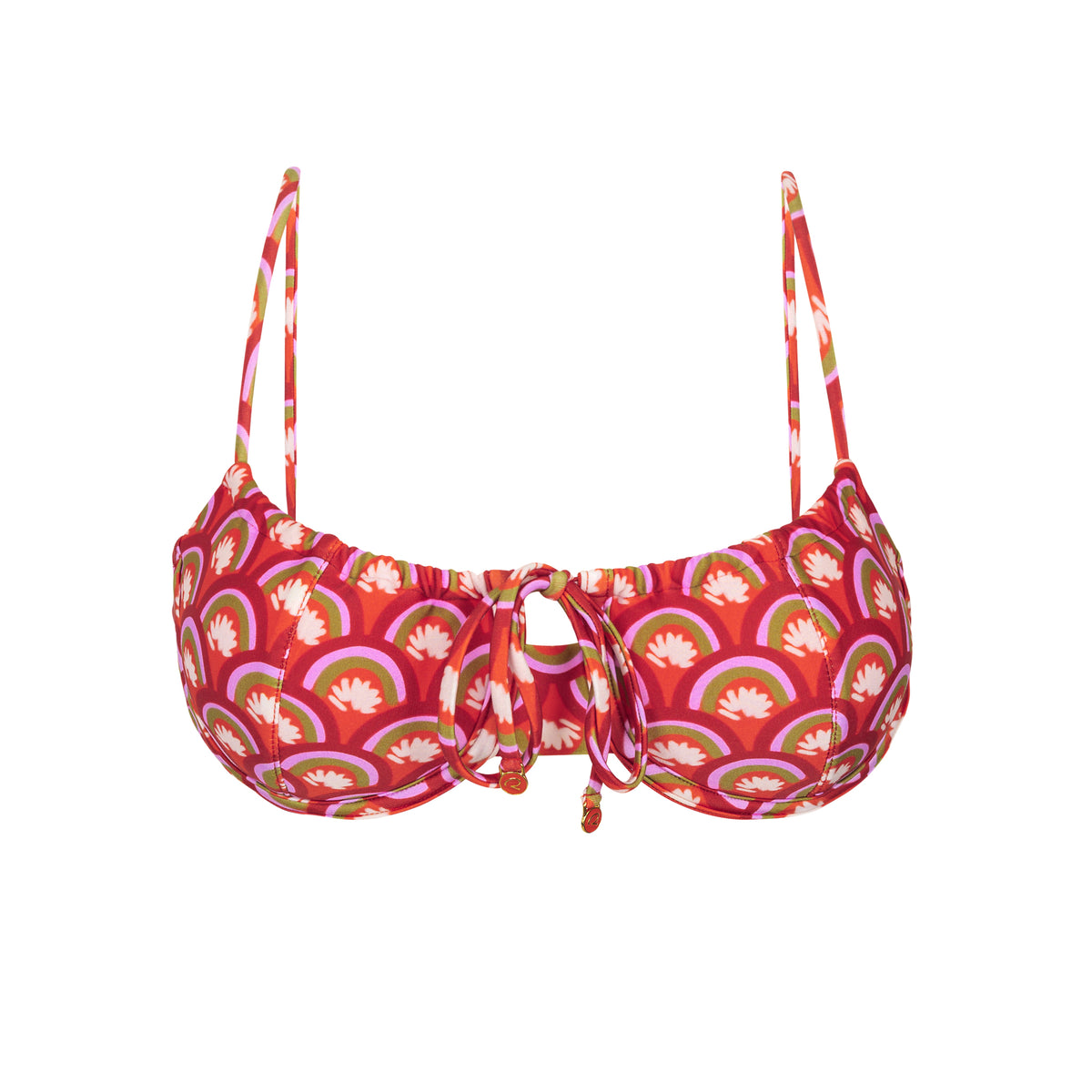 Product Front: Rio De Sol Top Top Floral-Scales Balconet-Tie
