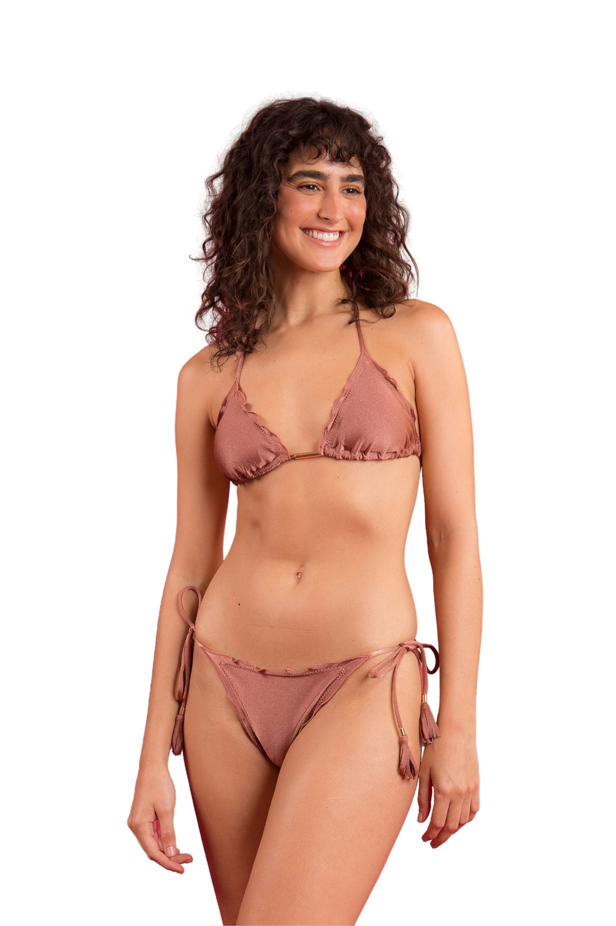Image 04: Rio De Sol Bikini Bottoms Bottom Shimmer-Copper Frufru