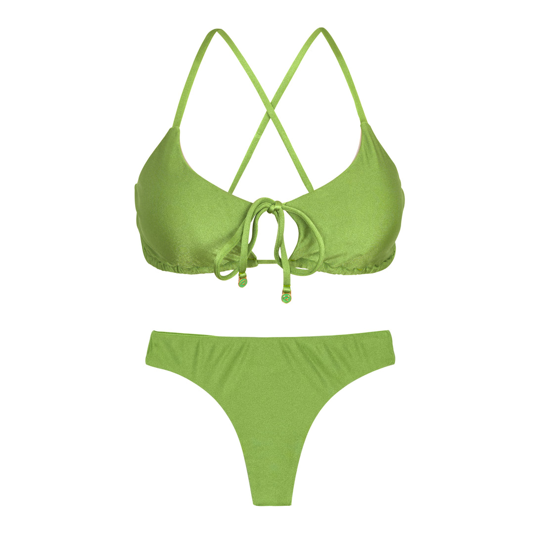 Product Front: Rio De Sol Two Piece Swimwear Set Shimmer-Botanica Tank-Tie Nice-Fio