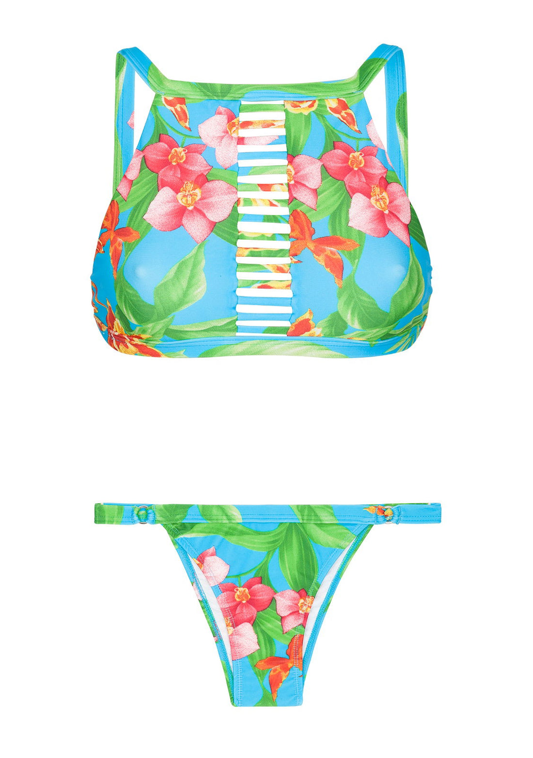Product Front: Rio De Sol Two Piece Swimwear Aloha Cropped Tiras