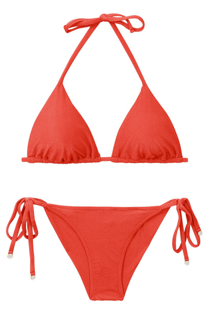 Product Front: Rio De Sol Two Piece Swimwear Set Malibu-Chili Tri-Inv Cheeky-Tie