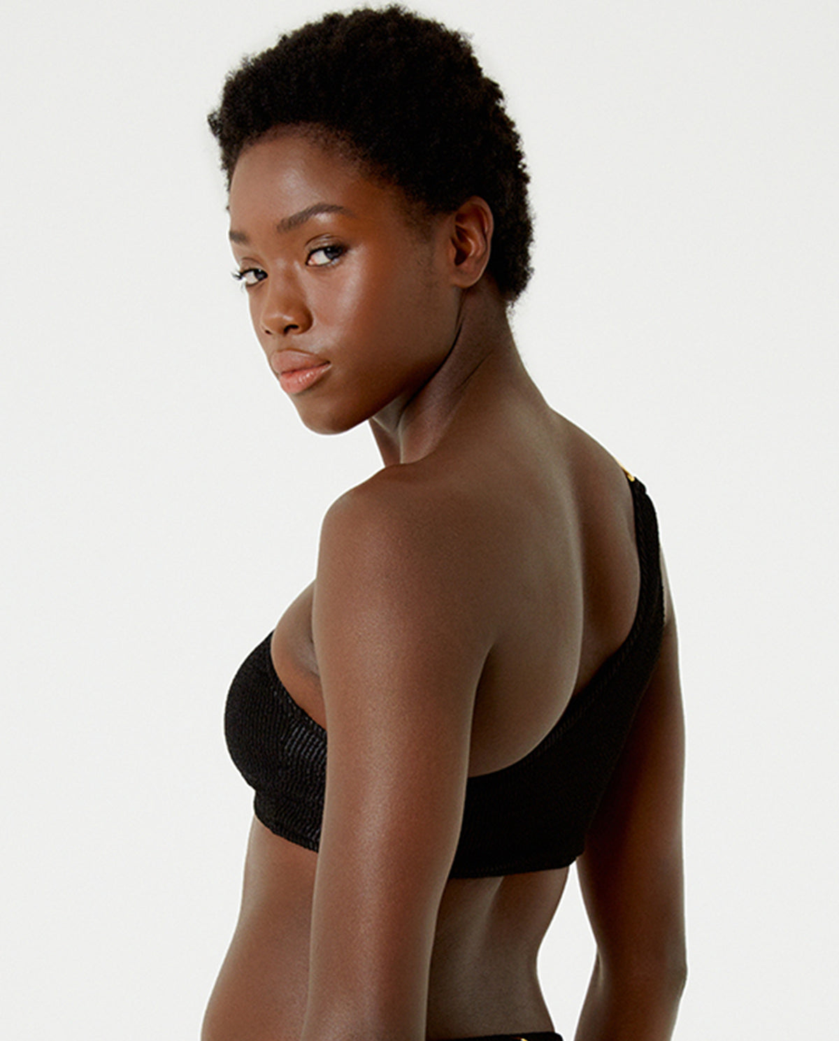 Image 05: Blueman Bikini Tops Top Textura Wavy Shine Preto