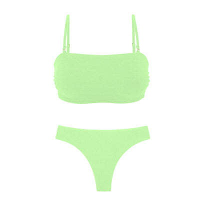 Product Front: Rio De Sol Two Piece Swimwear Set Sand-Menta Bandeau-Reto Nice-Fio
