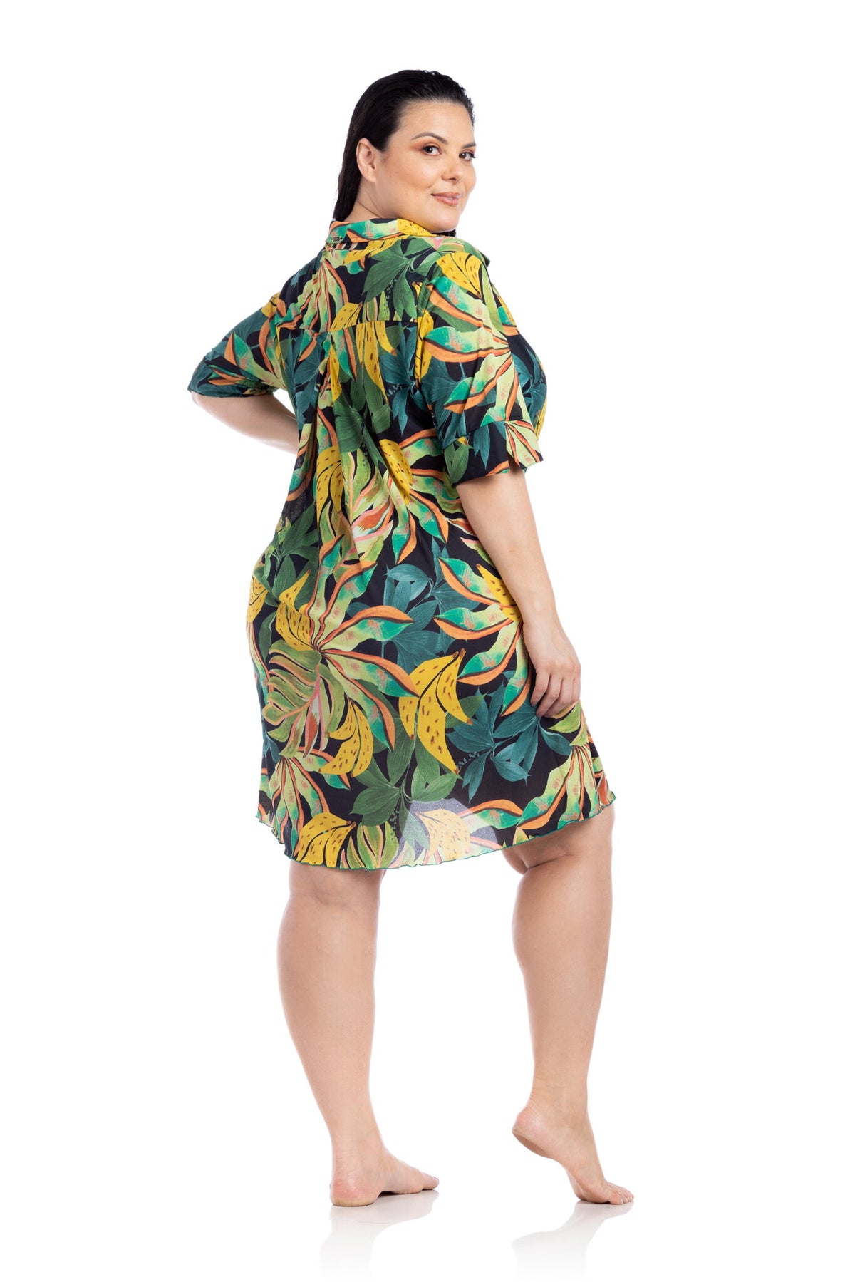 Model Back: La Playa Mini Dresses Chemise Tropicool Preto