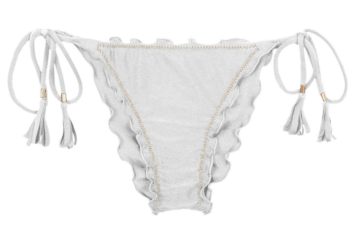 Product Front: Rio De Sol Bikini Bottoms Bottom Shimmer-White Frufru