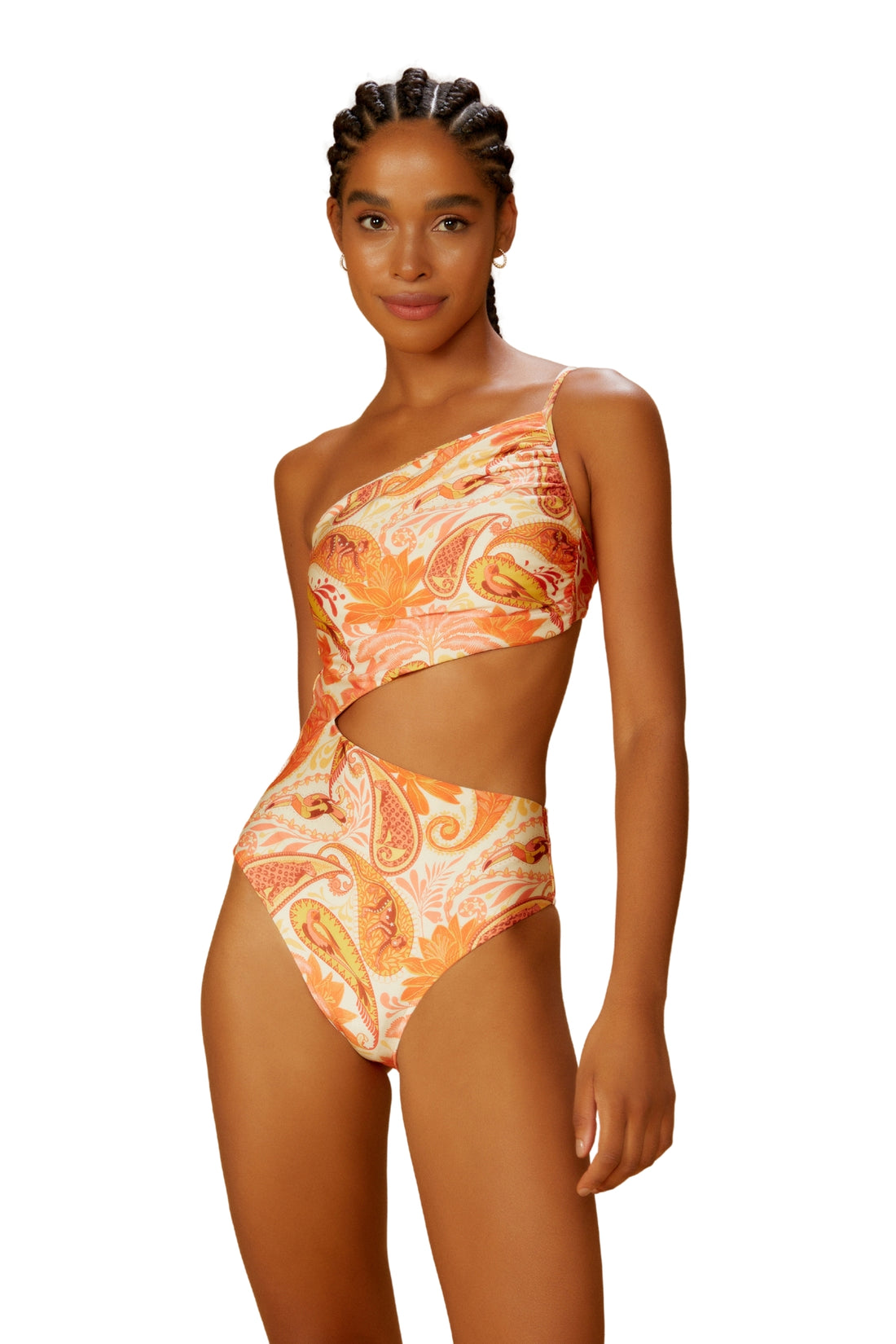 Model Front: Blueman One Piece Swimsuits Maio Emma Florest Salmao