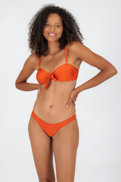 Model Front: Rio De Sol Two Piece Swimwear Set Paprica Bandeau-No Essential