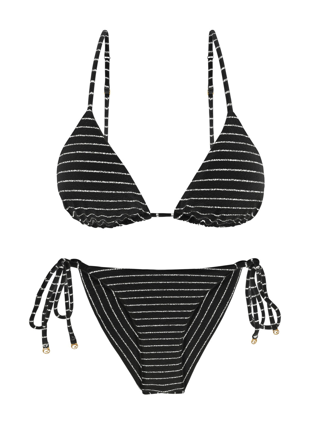 Product Front: Rio De Sol Two Piece Swimwear Set Linea-Black Lia Cheeky-Tie