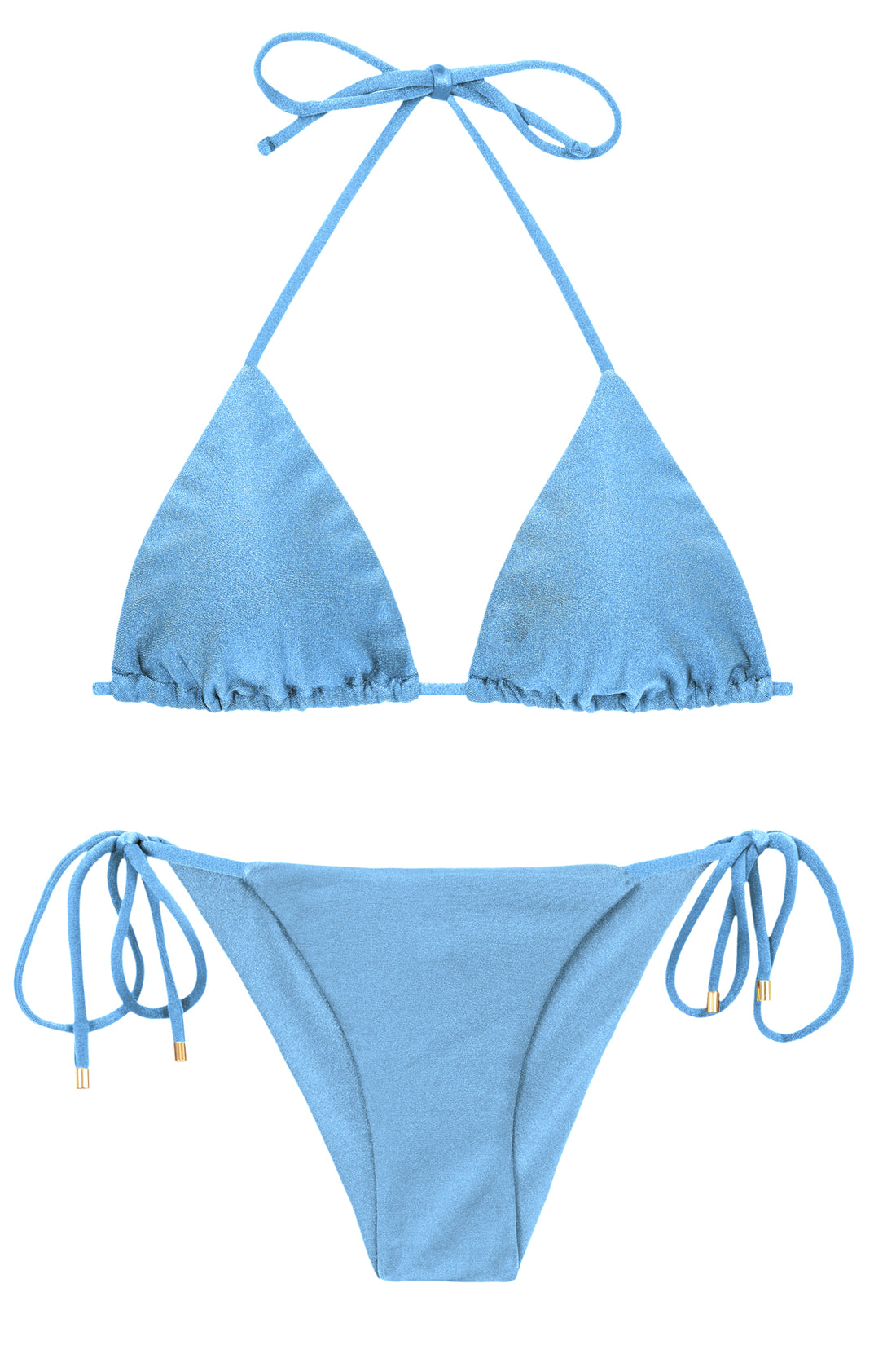Product Front: Rio De Sol Two Piece Swimwear Set Shimmer-Baltic-Sea Tri-Inv Cheeky-Tie