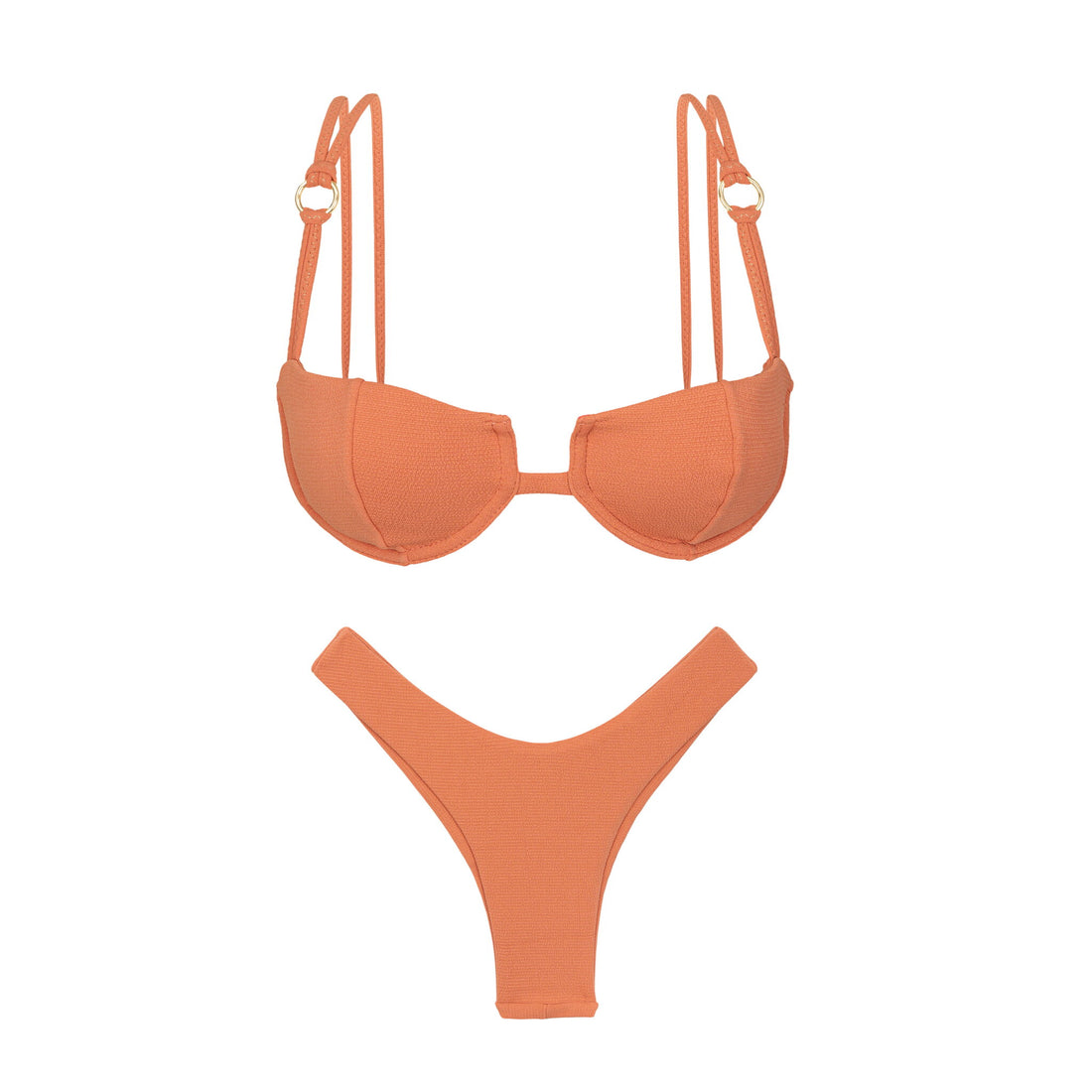 Product Front: Rio De Sol Two Piece Swimwear Set Sand-Argila Juliette-Aya Nara