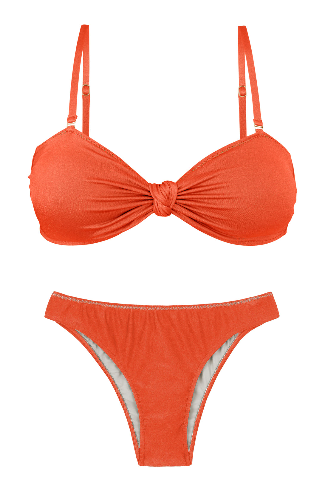 Product Front: Rio De Sol Two Piece Swimwear Set Paprica Bandeau-Joy Essential