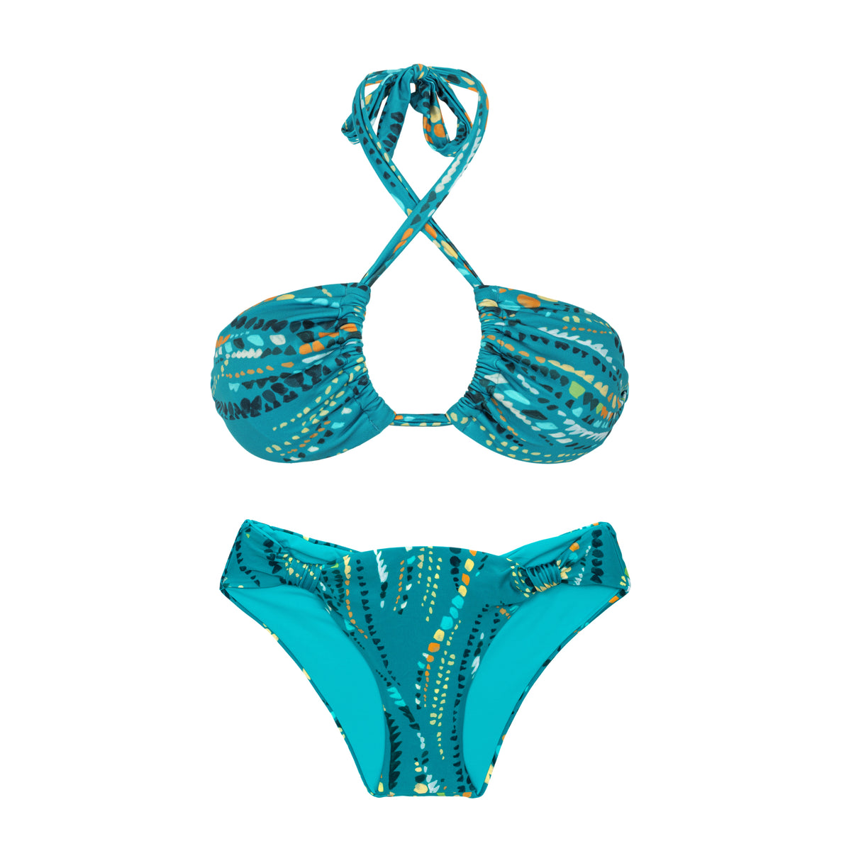 Product Back: Rio De Sol Two Piece Swimwear Set Rain Mel